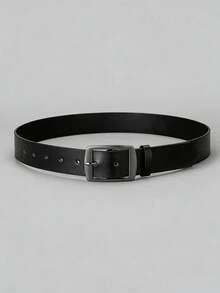 1条黑色枪形日文字符皮带扣，多功能男士皮带 - 黑色 - 查看 3