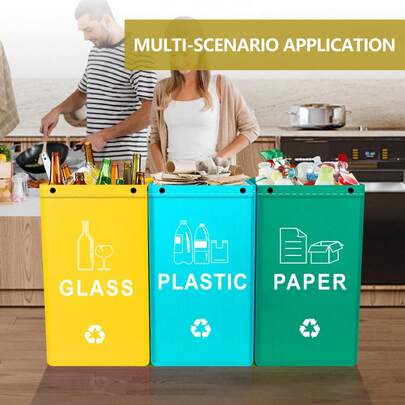 3pcs/1pc Set Reusable Polished Garbage Bins, Suitable For Bedroom, Kitchen, Office