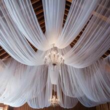 1 Peça Rolo de Tecido Tule Branco Macio, Voile Fino Transparente, Adequado para Noivado, Chá de Bebê, Aniversário, Faixa de Cadeira e Decoração de Cenário de Fotografia para Festa - Branco - Visão 8