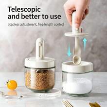 1pc Kitchen Salt & Seasoning Jar, Leak-Proof Telescopic Spice Bottle, Crystal Glass, Airtight Moisture-Proof Spice Jar - White - View 4