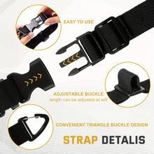 2pcs 17-Inch Adjustable Extension Cord Organizer | Heavy Duty Storage Strap With Triangle Clips, Suitable For Men, Workshop And Garage Organization And Storage, Made Of PP Material, Luggage Strap - Triangle Buckle - View 8