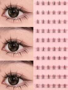 Bộ 120 mi giả Asiteo C Curl tự dính hình "Mèo Hoang", mi dưới mềm mại, tự nhiên, phù hợp cho người mới bắt đầu, dày dặn, cong vút, đa năng, ngọt ngào và cá tính với độ sống động cao, mi giả phân đoạn hình hoạt hình dễ thương. - C - Xem 3