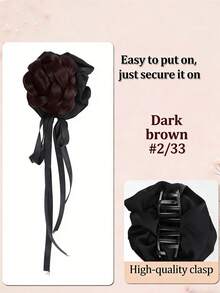 Women's Synthetic Ballet Ribbon Claw Clip Bun Wig, One-Click Wear, Simple And Convenient, Instantly Boosts Hair Volume - Multicolor - View 9