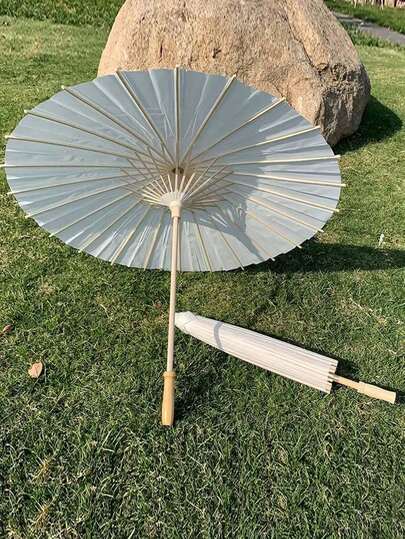 1/3/5 PCS DIY Paintable White Paper Umbrella, Bridal Sun Umbrella, Creative Gift For Wedding Decoration & Birthday Gift - Suitable For Wedding Favors, Japanese & Chinese Oil Paper Umbrellas, DIY Wedding & Party Decorative Paper Umbrellas, Halloween