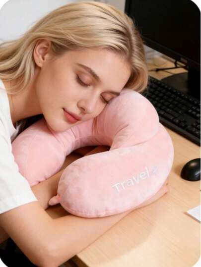 1 stuk U-vormig nekkussen, hoofdsteun voor volwassenen, ideaal voor op reis, op kantoor of tijdens een dutje, ondersteunt nek en wervelkolom, geschikt voor vliegtuig, auto, buiten, thuis, studenten, kantoorpersoneel, draagbaar slaaphulpmiddel, praktisch cadeau voor feestdagen en verjaardagen