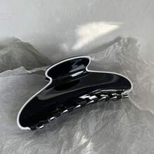 Best-Selling Item: French-Style Elegant Large Acetate Fiber Hair Clip, High-Quality Solid Color Claw Clip Hair Accessory For Women KOMZ - 10.5公分 黑棕色 - 查看 11
