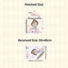 BRUP 1/3张 母亲节快乐 美人鱼妈妈和宝宝 窗贴 - 双面静电窗贴 - 彩色 - 查看 4