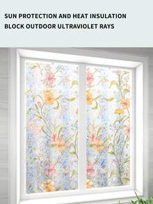 Privacy Window Film - Static Cling Glass Frosted Film, Self-Adhesive/Glueless Privacy Window Sticker. Semi-Transparent - Elegant Tulip Pattern Design, Multiple Sizes Available, Suitable For Door And Window Decoration And Privacy Protection, Applicable For Office And Bathroom. - Multicolor - View 6