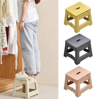 1个迷你折叠椅 - 户外座椅，适合露营和钓鱼，轻便塑料折叠凳，节日好礼。