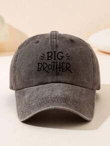 复古水洗棒球帽 - 印有“Big brother”字样 | 可调节休闲帽，适合家庭和街头穿着，多功能经典棒球帽，夏季、海滩、度假、旅行 - A - 查看 7