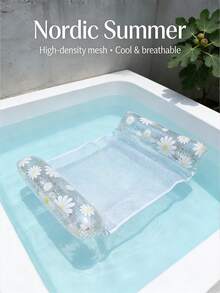 1 pieza Sillón inflable con respaldo, balsa flotante para adultos para piscina y playa en verano, uso en fiestas, regalo perfecto de verano, sillón flotante para piscina, inflable para piscina, artículos esenciales de playa, flotador de piscina - Multicolor - Ver 5