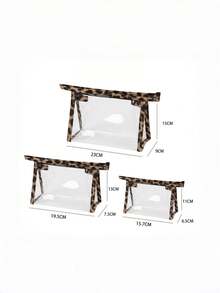Túi đựng mỹ phẩm chống thấm nước, có khóa kéo, làm bằng nhựa PVC trong suốt, tiện dụng khi đi du lịch. - Xem 1