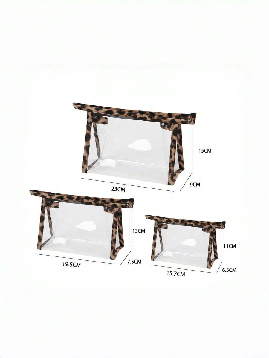 Túi đựng mỹ phẩm chống thấm nước, có khóa kéo, làm bằng nhựa PVC trong suốt, tiện dụng khi đi du lịch. - Xem 1