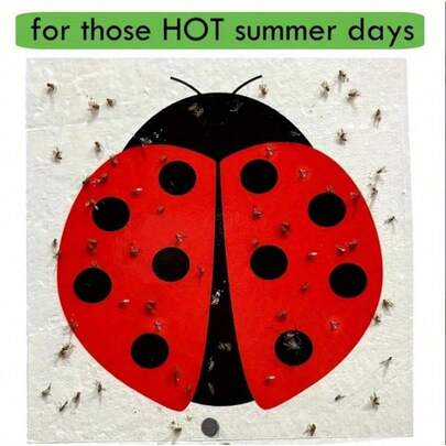 1/10/30/50pcs Ladybug Shaped Sticky Fly Trap, Strong Adhesive No Power Needed Easy To Use, Suitable For Indoor Kitchen, Window, Balcony, Effectively Captures Flies, Mosquitoes And Moths, Keeps Home Clean, Cute Decorative Style Blends Into Space, Essential Pest Control Solution For Spring And Summer