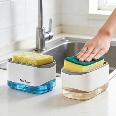 Đây là một sản phẩm tuyệt vời: Bình đựng xà phòng dạng mút 2 trong 1, bơm xà phòng rửa chén bằng một tay tiện dụng cho nhà bếp, dụng cụ sắp xếp tiết kiệm không gian trên mặt bàn.