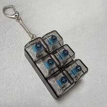 Fidget Keychain Multi-Key Click Toy - Portable Keyboard Simulator For Anxiety & Focus, Silent Office Desk Gadget, Stress Relief Gift For Adults - Multicolor - View 1