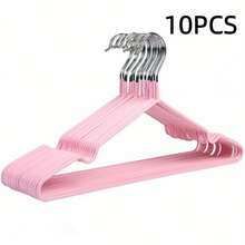 5/10/20/40个装成人防滑涂层衣架，轻便奢华家用衣柜衣架，适用于衬衫和裤子 - 粉色 - 查看 7