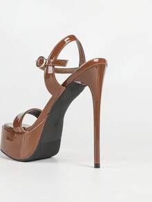 Giày sandal cao gót siêu cao 15cm mùa hè 2026 mới, đế platform, hở mũi, màu nâu cà phê, gợi cảm, thích hợp cho tiệc tùng và trình diễn thời trang. - Nhỏ, màu vàng nâu - Xem 8