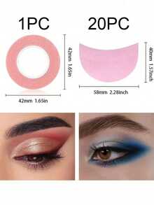 21pcs Eye Shadow Tape Set, Eyeshadow Stencils, False Lash Extension Tool, Pink Eyeshadow Stickers, Non-Woven Makeup Tools, Eye Isolation Stickers, Eye Makeup Assist Stickers, Beauty Tools. Suitable For Eyeshadow, Eyeliner, Mascara And Lipstick Application. - Multicolor - View 7