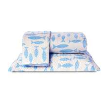 Double Bedspread Coverlet, Standard Size, 3 Pieces, Printed, 180 Thread Count - Sardine - View 1