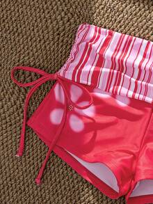 PEPPERMOLLY Bộ bikini 2 mảnh in hoa màu đỏ đậm bán chạy nhất mùa Xuân/Hè 2026, chất liệu co giãn, thiết kế gợi cảm và thời trang, sản phẩm bán chạy nhất cho kỳ nghỉ biển của nữ. - Màu Hồng Tươi - Xem 6