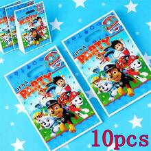 Paw Patrol 10pcs Plastic Party Gift Bag, Pet Dog Printed Handle Gift Bag, Portable Birthday Candy Bag, Gift Packaging, Fan Party Supplies - Multicolor - View 8