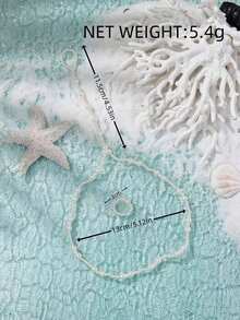 1set Beautiful Ankle Ankle Chains And Toe Rings, Simple Beach Ankle Chains, Fashionable Women's Accessories - 1 set - 查看 3