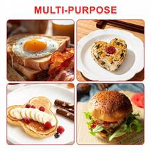 心形/星形/鸡蛋煎饼圈，不锈钢可折叠模具 - 可放入洗碗机清洗，儿童烹饪小工具 - 彩色 - 查看 12