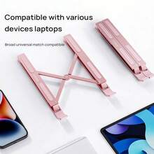Lenovo 鋁合金筆電支架，折疊便攜升降，多檔調節適配辦公遊戲，開放式散熱不擋風，承重強不搖晃，兼容所有尺寸電腦 ZJA3 - 查看 3