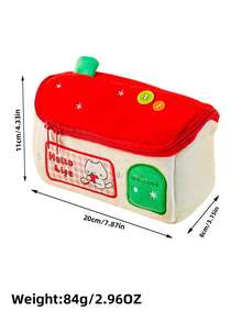 1个全新原装冬季小屋毛绒卡通铅笔盒，简约大容量学生文具包，甜美少女风铅笔袋，办公用品包，化妆工具收纳包，高品质大容量铅笔盒，桌面配件，适合作为情人节礼物、学生礼物、学习用品、校园娱乐用品、学校奖励、教师课堂用品、返校必备品、儿童节礼物 - 毛絨小屋 - 查看 8