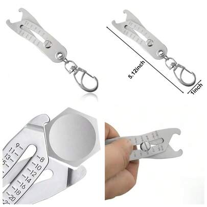 Portable SAE And Metric Bolt Nut Size Gauge Keychain Tool 5/16 Inch To 1 Inch And 8mm To 25mm For Automotive Repair Engineering And DIY