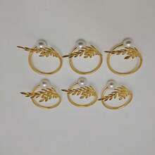 6pcs Creative Napkin Rings, Decorative Napkin Holders For Hotel, Wedding, Restaurant, Tabletop Decor - Multicolor - View 3