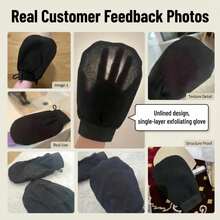 Guantes exfoliantes corporales de doble cara, toalla de limpieza corporal, adecuada para SPA, masaje y exfoliación corporal, ayuda a eliminar la piel muerta, viene con toalla de baño de limpieza profunda de varios colores - Multicolor - Ver 6