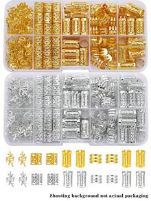 80个梦幻发圈 - 时尚合金发饰，适合编发和扎马尾辫，女孩款 - 混合色 - 查看 2