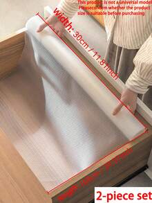 2-Roll Transparent Drawer Pad, EVA Waterproof Non Adhesive Refrigerator Pad, Can Be Used As A Shelf, Cabinet, Kitchen, Desk Pad, Washable, Easy To Cut, And Reusable. - Transparent Dots - View 8