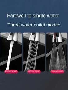 3-Mode Multi-Function Kitchen Faucet - Multi-Function Kitchen Faucet With 3 Water Flow Modes. Faucet Accessories Include Extension Rod And Aerator. Water-Saving And Pressure-Boosting. Universal Installation Adapter Fits 20-24mm Faucet Diameter. Rotatable Water Flow Modes For Easy Cleaning. - Multicolor - View 8