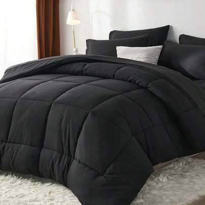 1 Quilted Comforter Set, 1 Comforter + 2 Pillow Shams, Soft, Breathable Bedding Set, Suitable For All Seasons