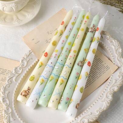 2 chiếc/hộp, Nến que Phục Sinh nhiều màu sắc 25cm, Nến không khói & không mùi, Trang trí nhà cửa, Không khí lễ hội, Trang trí giá nến, Bữa tối dưới ánh nến, Trang trí tiệc, Trang trí bàn, Quà lưu niệm sáng tạo, Món quà tuyệt vời nhất cho gia đình và bạn bè