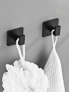 Bộ 1/2/4 móc treo tường kim loại hiện đại với lớp keo dính chắc chắn, dễ dàng lắp đặt, dùng để treo áo choàng, khăn tắm trong phòng tắm, nhà bếp, phòng ngủ. Móc treo bằng thép không gỉ bền chắc, lý tưởng để cất giữ quần áo, tiết kiệm không gian, móc treo tường tiết kiệm diện tích, móc dán chịu lực cao, hoàn hảo cho trang trí nhà cửa, phụ kiện phòng tắm chống thấm nước, thiết kế hiện đại, sang trọng. - màu đen - Xem 12