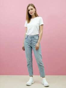 Giày thể thao cổ cao dành cho nữ, giày dệt kim đế dày. - trắng - Xem 4