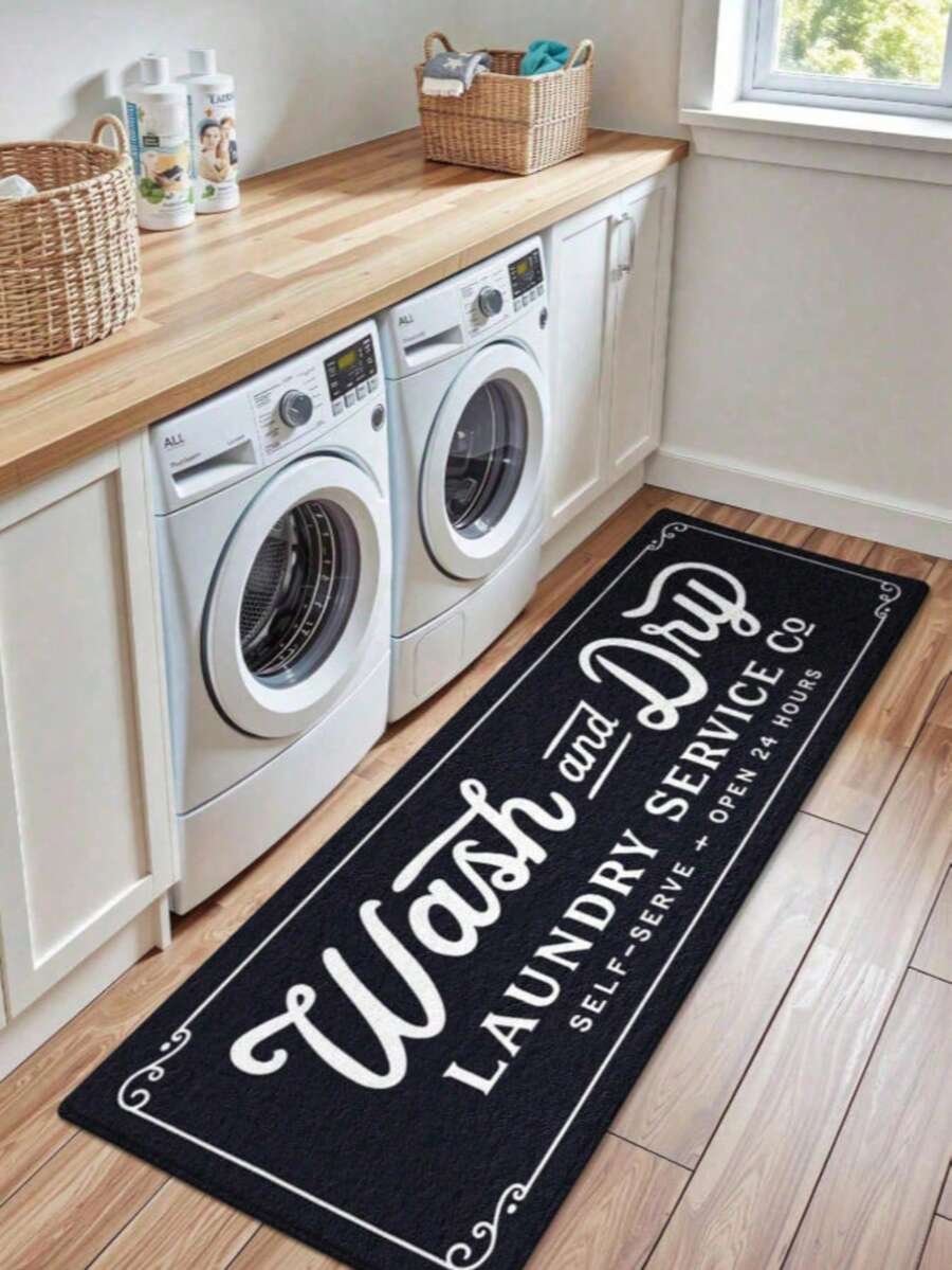 Modern Laundry Room Mat, Soft Groove Mat Entryway Carpet, Kitchen Mat, Bathroom Mat - Machine Washable, Anti-Dust Letter Carpet, Home Decor Holiday Supplies. - Crystal Velvet Mat, Living Room Carpet, Bedroom Carpet, Washable Carpet, Short Plush Carpet, Comfortable Carpet, Soft Underfoot, Home Decor Carpet - A - View 1