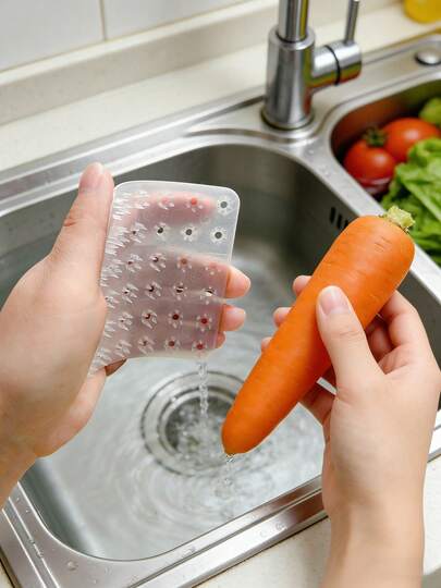 Multi-Functional Vegetable Brush, Household Finger Sleeve Fruit & Vegetable Brush, Flexible Kitchen Vegetable & Fruit Cleaning Brush, Sink & Cutting Board Crevice Brush, Suitable For Washing Potatoes, Sweet Potatoes, Carrots, Cucumbers, Etc.