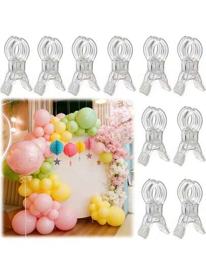 1pc 3.5 Inch Thick Transparent Plastic Spring Clip | Multipurpose Balloon Arch Fixing Clamp, Suitable For Background Board Fixing, Sturdy Craft Clips For Birthday Party Decor, Woodworking Projects And Photography Studio, Essential Tool Kit For Hobbyists