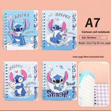 Sổ tay phân loại Stitch (1 cái/2 cái/4 cái), Sổ tay lò xo hình hoạt hình Stitch dễ thương cỡ A7, Sổ tay lò xo vuông phân loại Stitch dễ thương. - nhiều màu - Xem 8