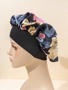 GARASSACC 1 chiếc mũ trùm tóc bằng satin in hình bướm cỡ lớn dành cho nữ, mũ bảo vệ tóc dùng trong làm đẹp và trang điểm. - Nhiều màu - Xem 6