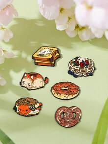 1/6 chiếc ghim cài áo hình động vật hoạt hình dễ thương, ghim kim loại tinh tế dùng để trang trí quần áo, túi xách. - Nhiều màu - Xem 7