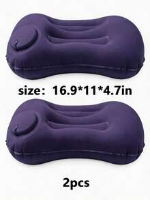 1 pieza Almohada de viaje inflable cuadrada - Soporte para el cuello para coche y avión, también adecuada como cojín lumbar, ideal para vuelos y viajes por carretera largos, accesorio de aviación cómodo, equipo de viaje elegante, material inflable, equipo de camping - Multicolor - Ver 23