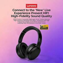 Lenovo Foldable Wireless Earbuds, Full-Ear Design, HiFi Bass, Long Battery Life, A Popular Holiday Gift, Compatible With Smartphones And Tablets, With Microphone, Low Latency. - View 2