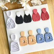 Khuôn cắt khuyên tai bằng đất sét kiểu Bohemian/Khuôn làm đồ gốm mềm, thích hợp để làm khuyên tai và trang sức bằng đất sét mềm, dụng cụ cắt đất sét mềm, dao tạo hình đất sét, dụng cụ thủ công DIY bằng đất sét mềm, dụng cụ cắt đất sét, khuôn làm khuyên tai, khuôn làm trang sức bằng đất sét mềm. - trắng - Xem 2