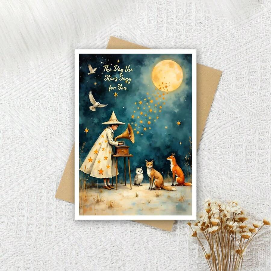 趣味生日贺卡、星空生日贺卡、魔法贺卡、闺蜜生日贺卡、朋友生日贺卡 - 多色 - 查看 1